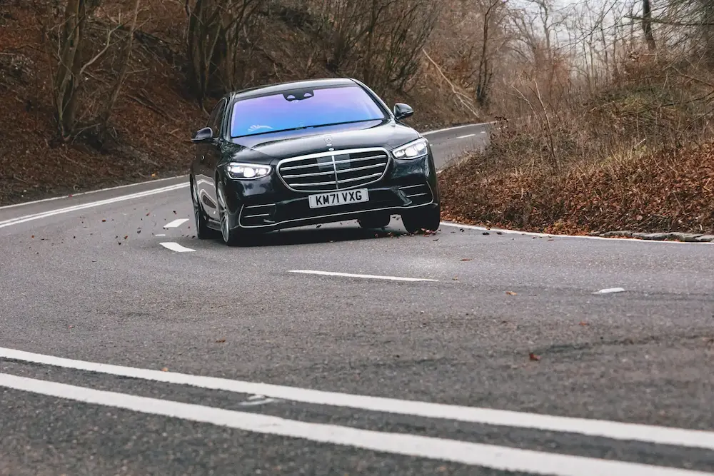 Mercedes Benz S class limousine with chauffeur