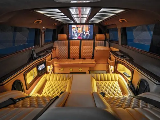 inside a business van